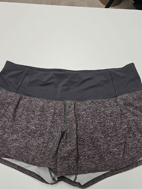 FLASH SALE*lululemon athletica Heathered Deep Purple High-Waist Athletic Shorts